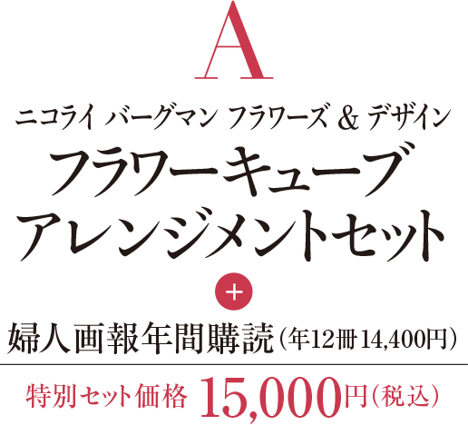 ニコライ バーグマン フラワーズ ＆ デザインフラワーキューブ
アレンジメントセット