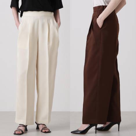 ＜PICK UP＞程よいシアー感とマットな表情を持つソフトバレルパンツ