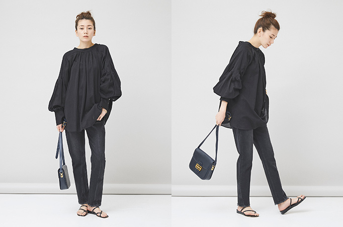 ELLE SHOP】アレンジを楽しめる、2WAY仕様のヌケ感ブラウス ELLE SHOP】アレンジを楽しめる、2WAY仕様のヌケ感ブラウス