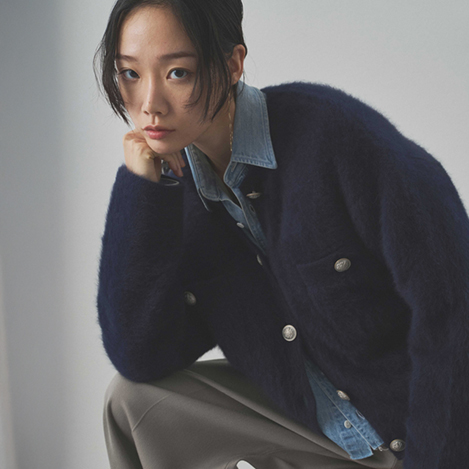 ELLE SHOP】「プルミエ アロンディスモン」の名品コート“ダブル