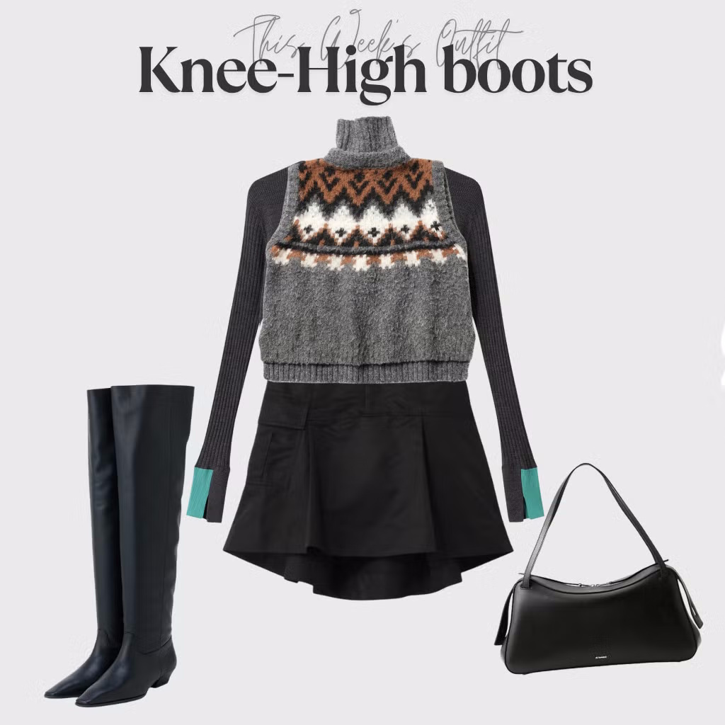 「ニーハイブーツ」×ミニ丈で魅せる大人のバランスコーデ【今週のコーデ】