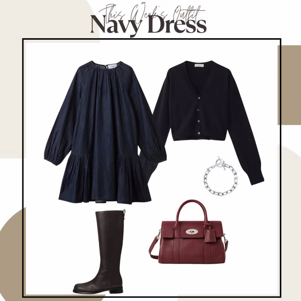 「ネイビーワンピース」を今っぽく。フレンチシックな大人スタイル【今週のコーデ】