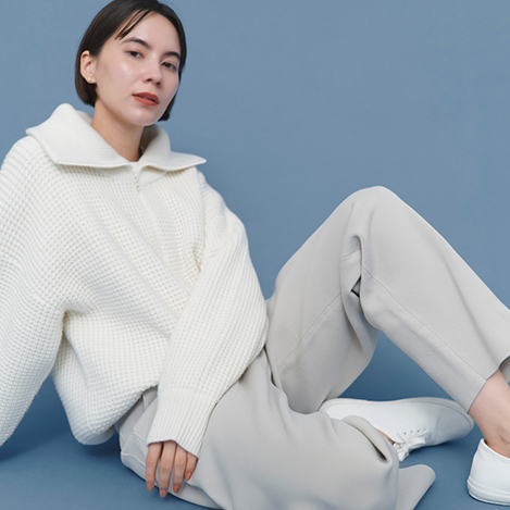 lelill - 【NEW ARRIVALS】ハーフZIPニットプルオーバー