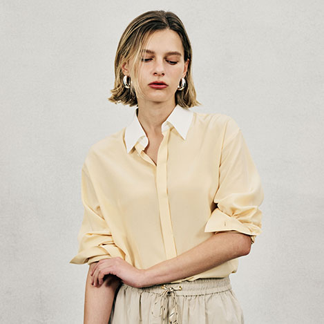 AUBRIOT - 【Washable Silk Shirt】クローゼットで活躍するウォッシャブルシャツ