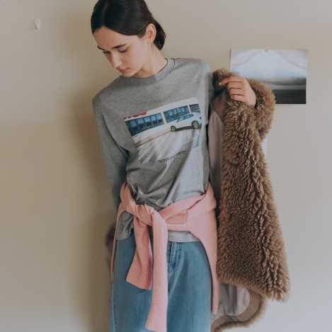 three dots - Graphic long sleeve tee