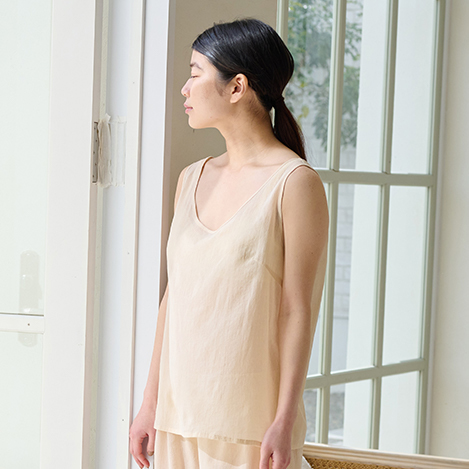 ちりめん素材のインナーで夏を快適に