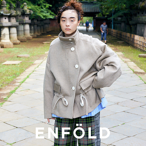 14時までの注文で即日配送 ENFOLD STAND SHORT COAT ブルゾン アウター