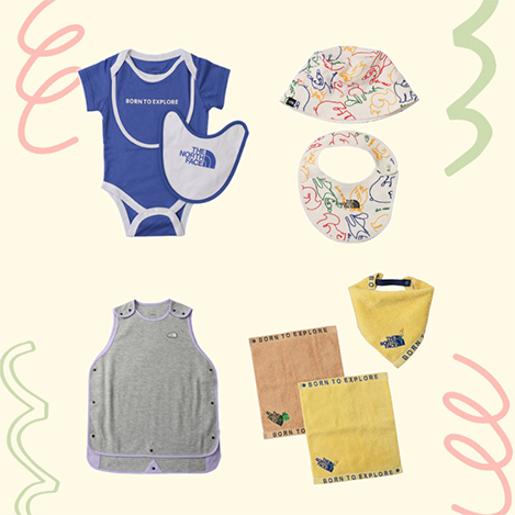「ザ・ノース・フェイス」のロゴがアクセントになった出産祝いや誕生日プレゼントなど贈り物にぴったりベビーアイテム8選