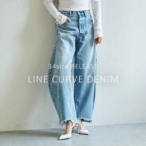 ウィムガゼット ラインカーブDENIM デニム サイズ36 ブルー デニム