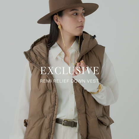 【予約スタート！】REMI RELIEF別注ダウンベスト