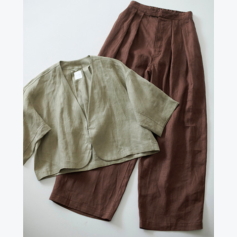 ＜ご自宅でおしゃれ着洗いOK＞涼やかで上品なリネンアイテム