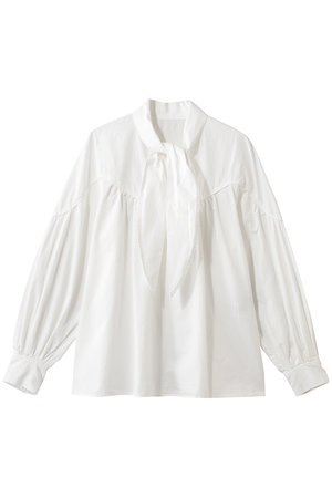 MUVEIL(ミュベール)｜ボータイチュニックブラウス/ホワイト の通販