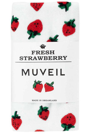 MUVEIL(ミュベール)｜イチゴ柄タオル/ホワイト の通販｜ELLESHOP