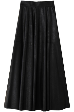 SACRA(サクラ)｜シンセティックレザースカート/ブラック の通販