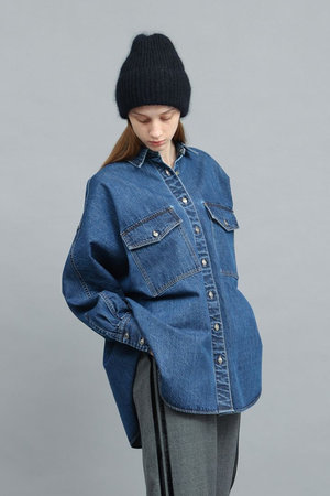 SACRA(サクラ)｜ヴィンテージデニムシャツ/ネイビー の通販｜ELLESHOP