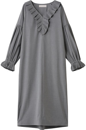 MARILYN MOON(マリリンムーン)｜プリーツジャボドレス/グレー の通販