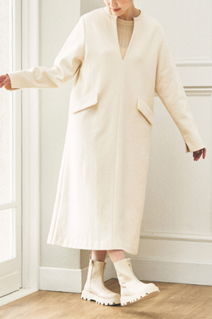 PRISTINE(プリスティン)｜モクロディキーネックOP/ナチュラル