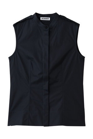 JIL SANDER(ジル サンダー)｜ノースリーブ カラーシャツ/ネイビー の