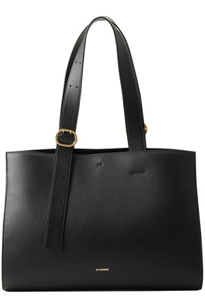 JIL SANDER(ジル サンダー)｜CANNOLO レザートートバッグ/ブラック の