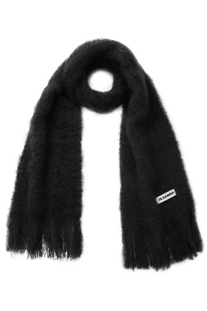 JIL SANDER(ジル サンダー)｜モヘアミックス ナローマフラー/ブラック
