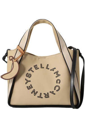 STELLA McCARTNEY(ステラ マッカートニー)｜Stella Logo バナナチャーム付き2wayキャンバストートバッグ/サンド  の通販｜ELLESHOP・(エル・ショップ)