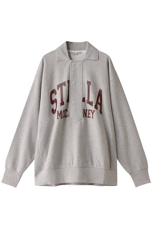 STELLA McCARTNEY(ステラ マッカートニー)｜Varsity Logo ポロスウェットシャツ/ライトグレーメランジ  の通販｜ELLESHOP・(エル・ショップ)