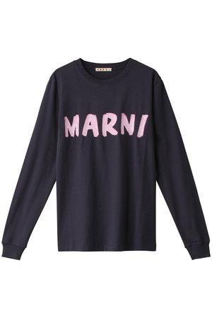 MARNI(マルニ)｜ペイントロゴロングTシャツ/ブルーブラック の