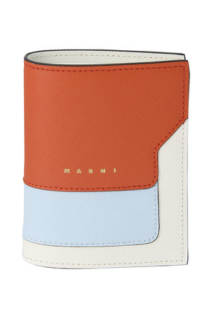 MARNI(マルニ)｜TRUNK 二つ折り財布/タバスコ×ホワイト×ブルー 