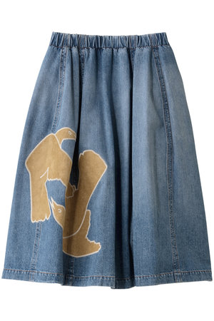 MARNI(マルニ)｜バードパッチワークデニムギャザースカート/ディープ