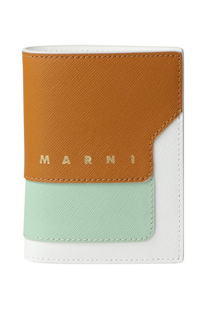 MARNI ホワイトレザー 二つ折り財布 ホワイト サフィアーノレザー 二つ折りウォレット | Marni