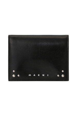 MARNI 二つ折り財布 スタッズ ブラック MARNI(マルニ)｜スタッズ付き二つ折りウォレット/ブラック の通販
