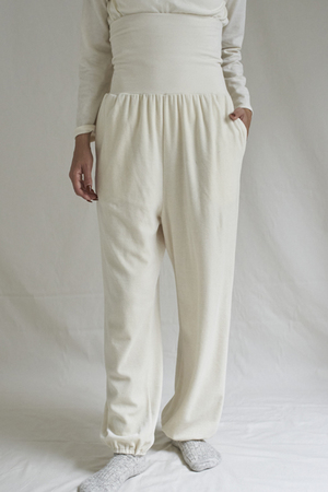 nanadecor(ナナデェコール)｜ベルベット腹巻パンツ/ナチュラル の通販