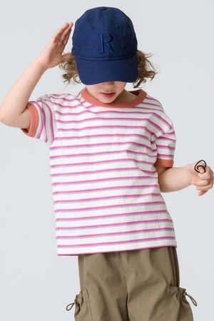 Ron Herman(ロンハーマン)｜【KIDS】マルチボーダーTシャツ/ピンク の