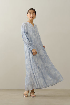 ne Quittez pas(ヌキテパ)｜Cotton Stripe Flower Jacquard フレア