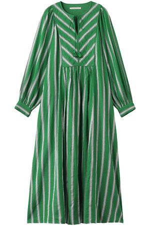 ne Quittez pas(ヌキテパ)｜Cotton Voile Stripe ギャザードレス