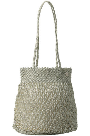 ne Quittez pas(ヌキテパ)｜METALLIC MACRAME トートバッグ/シルバー
