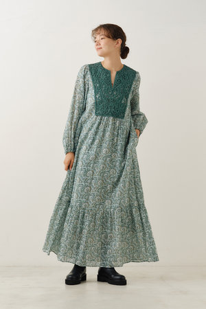 新品未使用❣️【ヌキテパ 】コットンオーガンザペイズリーダンスレースヨークドレス ne Quittez pas(ヌキテパ)｜COTTON ORGANZA ペイズリー ダンス レース