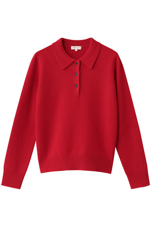 DEMYLEE(デミリー)｜RIGUEL ラムウール ポロニットプルオーバー/レッド