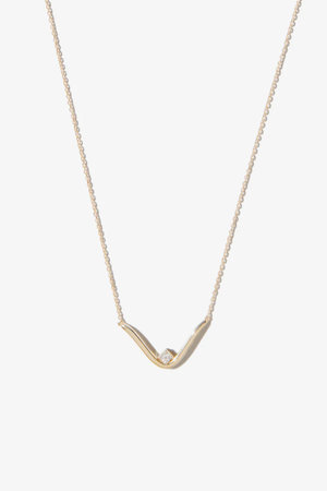 MIZUKI(ミズキ)｜SBN314 ウェーブダイヤモンドネックレス/イエロー