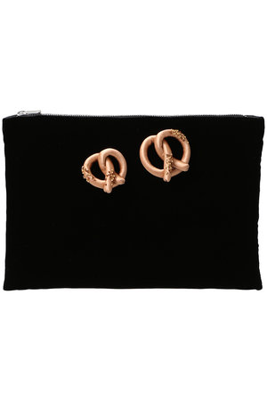 LUDLOW(ラドロー)｜Flat pouch L(Pretzels)/ブラック の通販｜ELLESHOP