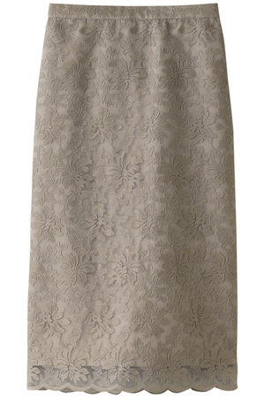 martinique(マルティニーク)｜刺繍レースタイトスカート/モカ の通販