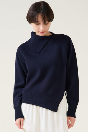 martinique(マルティニーク)｜ストレッチウールアシメプルオーバー