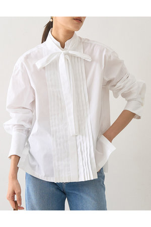 DESIGNWORKS(デザインワークス)｜ボウタイ付きフロントプリーツシャツ