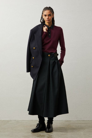 THE RERACS(ザ・リラクス)｜【予約販売】タイトポロニット/ボルドー の