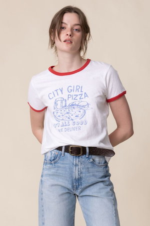 pepper　エルサ専用ウェア付き MOTHER(マザー)｜【LIL】THE GOODIE RINGER PIZZAプリント Tシャツ