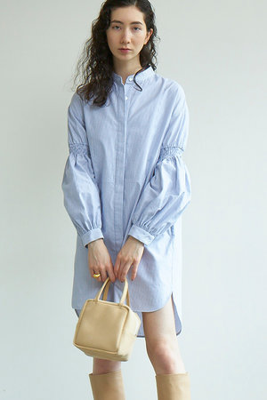 Gallardagalante ガリャルダガランテ オックスパフスリーブシャツワンピース ストライプ の通販 Elleshop エル ショップ