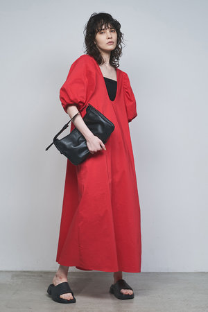 GALLARDAGALANTE(ガリャルダガランテ)｜パフスリーブワンピース/レッド  