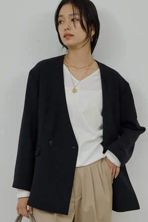 GALLARDAGALANTE ノーカラージャージー ジャケット GALLARDAGALANTE(ガリャルダガランテ)｜ジャージーノーカラー