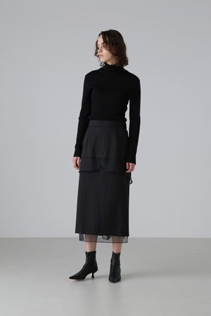 ADORE(アドーア)｜クリアストライプスカート/ブラック の通販  