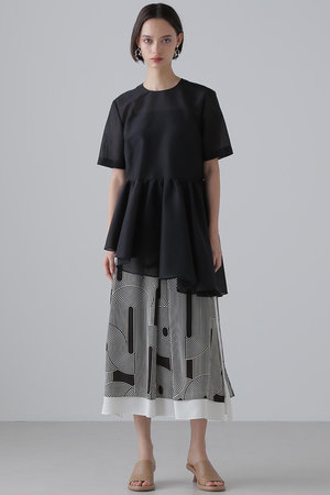 ADORE(アドーア)｜メイズプリントスカート/ブラック の通販｜ELLESHOP